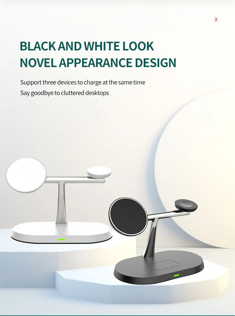 Ultimate 3-in-1 Magnetic Wireless Charger – Power Up Your iPhone, Apple Watch & AirPods!