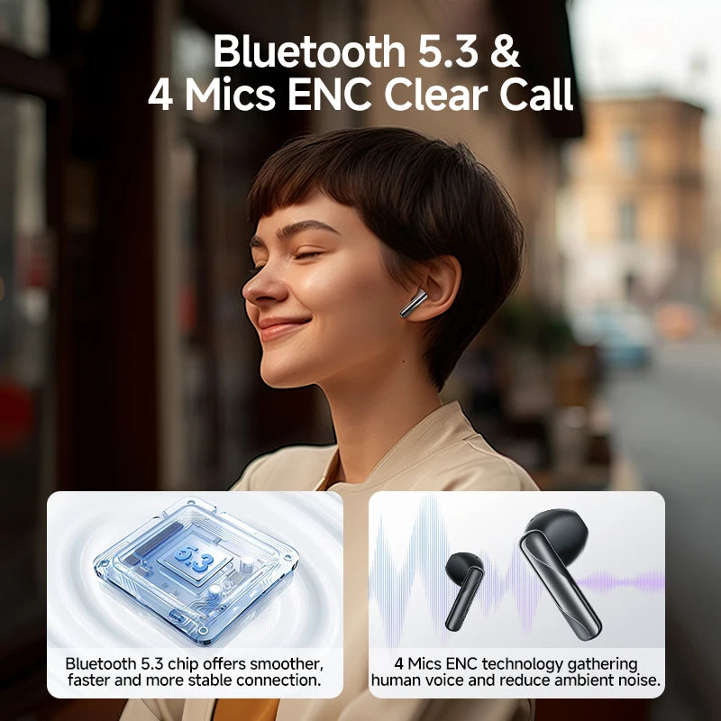 QCY AilyBuds Wireless Earphones – Bluetooth 5.3, ENC, Low Latency