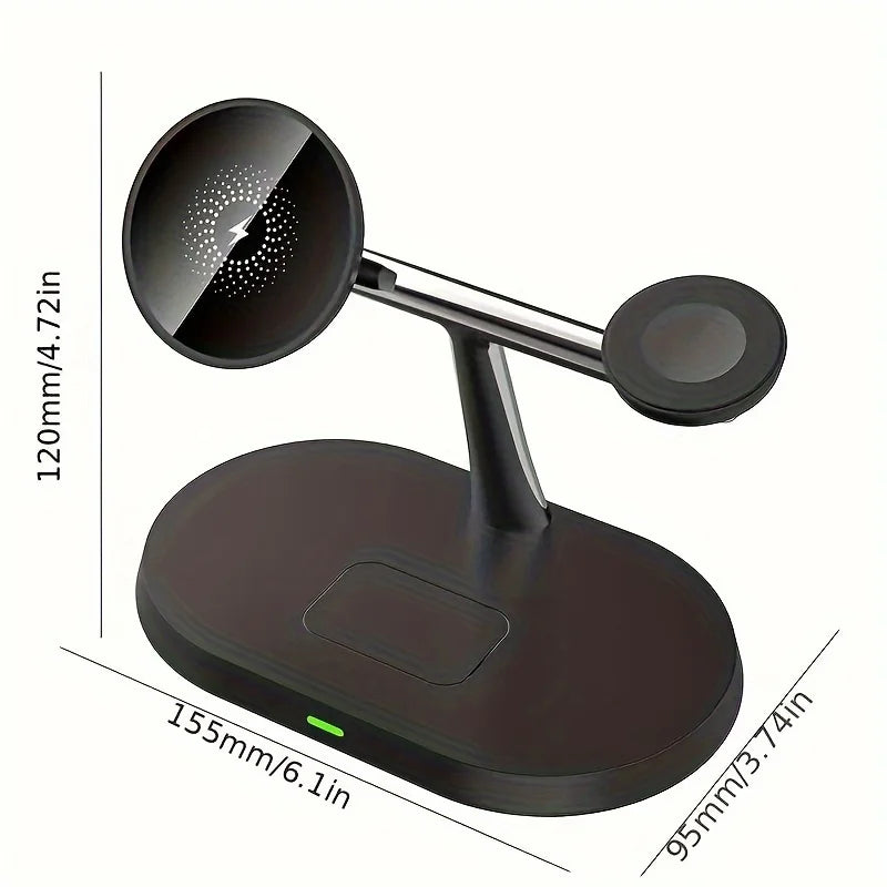 Ultimate 3-in-1 Magnetic Wireless Charger – Power Up Your iPhone, Apple Watch & AirPods!