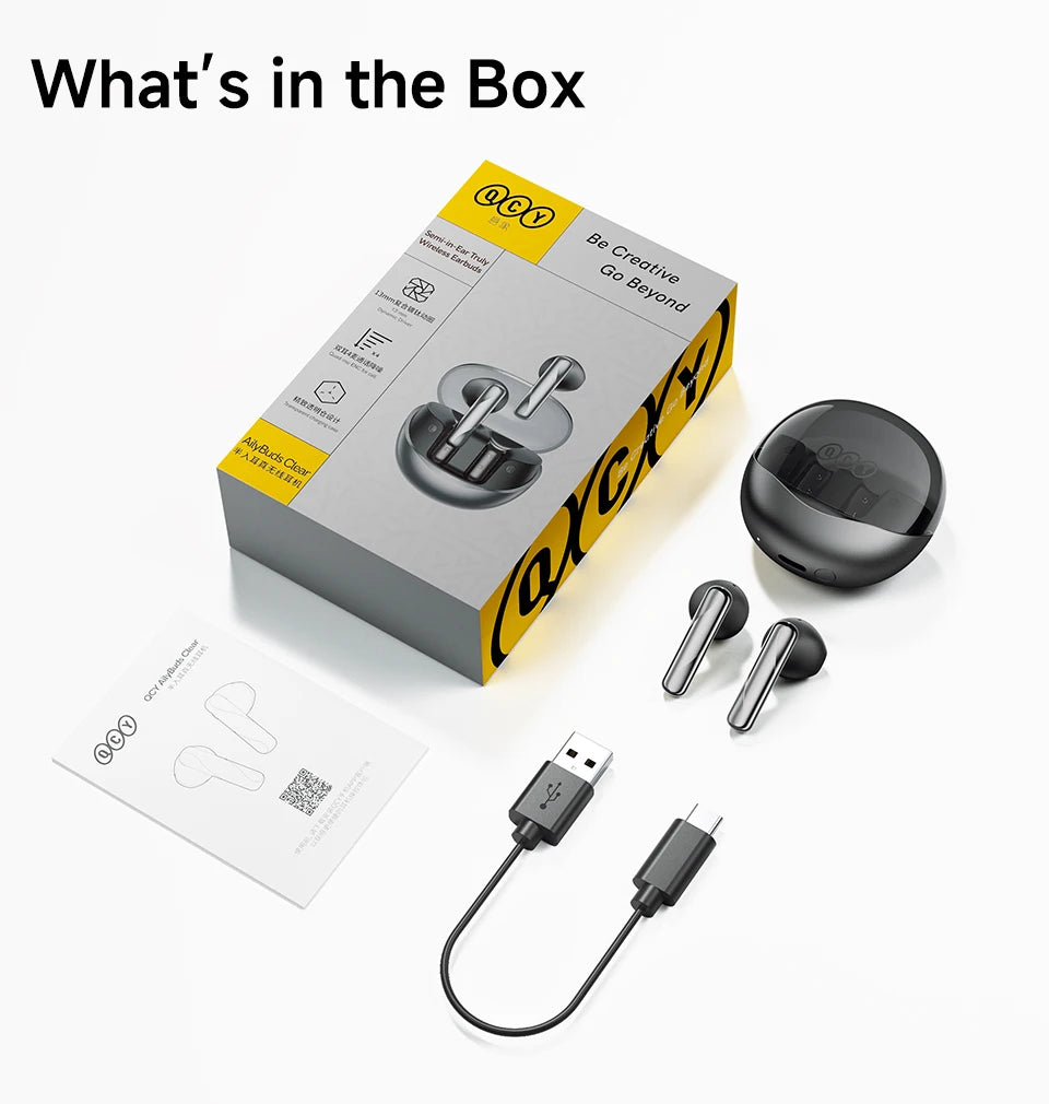 QCY AilyBuds Wireless Earphones – Bluetooth 5.3, ENC, Low Latency