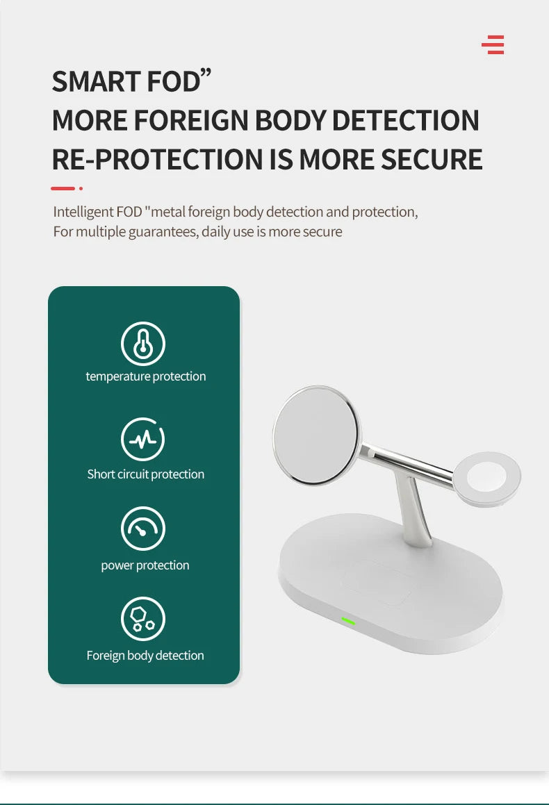 Ultimate 3-in-1 Magnetic Wireless Charger – Power Up Your iPhone, Apple Watch & AirPods!