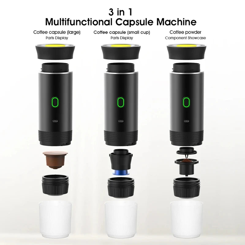 "3-in-1 Wireless Espresso Maker – Travel, Home & Adventure"