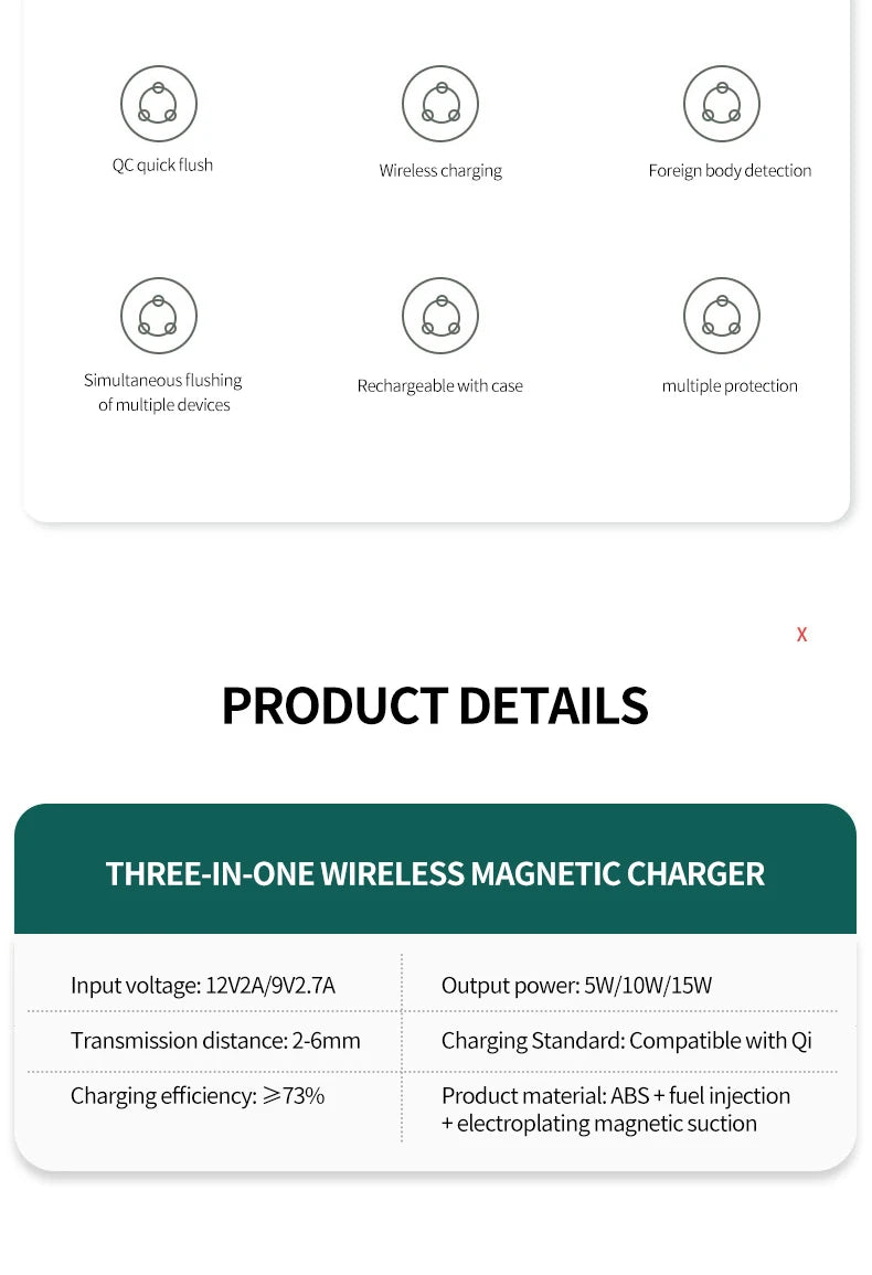 Ultimate 3-in-1 Magnetic Wireless Charger – Power Up Your iPhone, Apple Watch & AirPods!