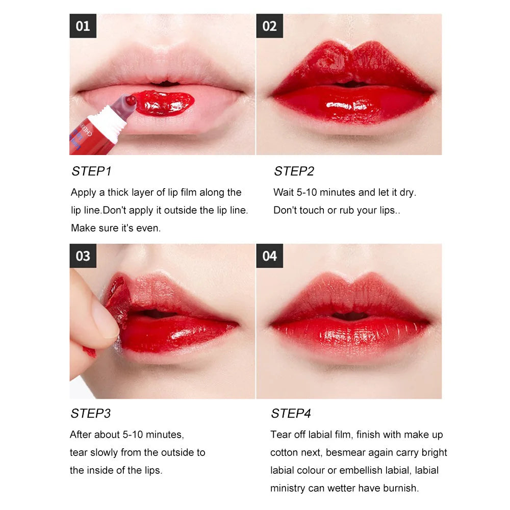 Magic Peel-Off Lipstick – Waterproof, 6-Color, Long-Lasting Lip Stain & Gloss