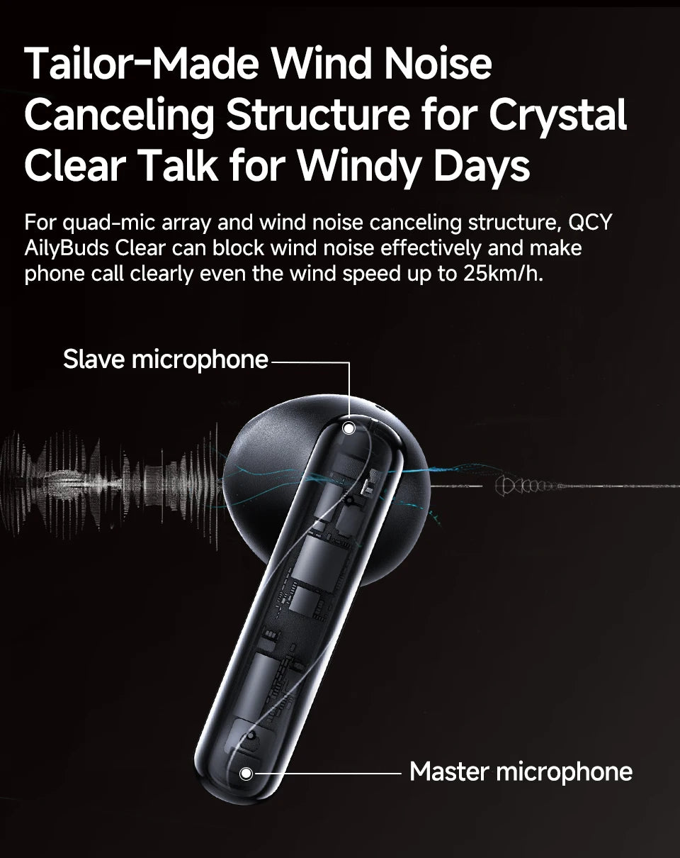 QCY AilyBuds Wireless Earphones – Bluetooth 5.3, ENC, Low Latency