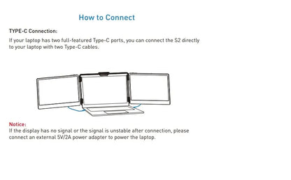 14" Portable Dual Screen Monitor – 1080p IPS, Type-C for Laptop & Phone